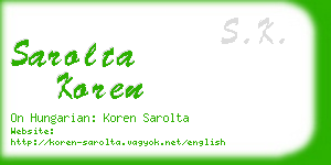 sarolta koren business card